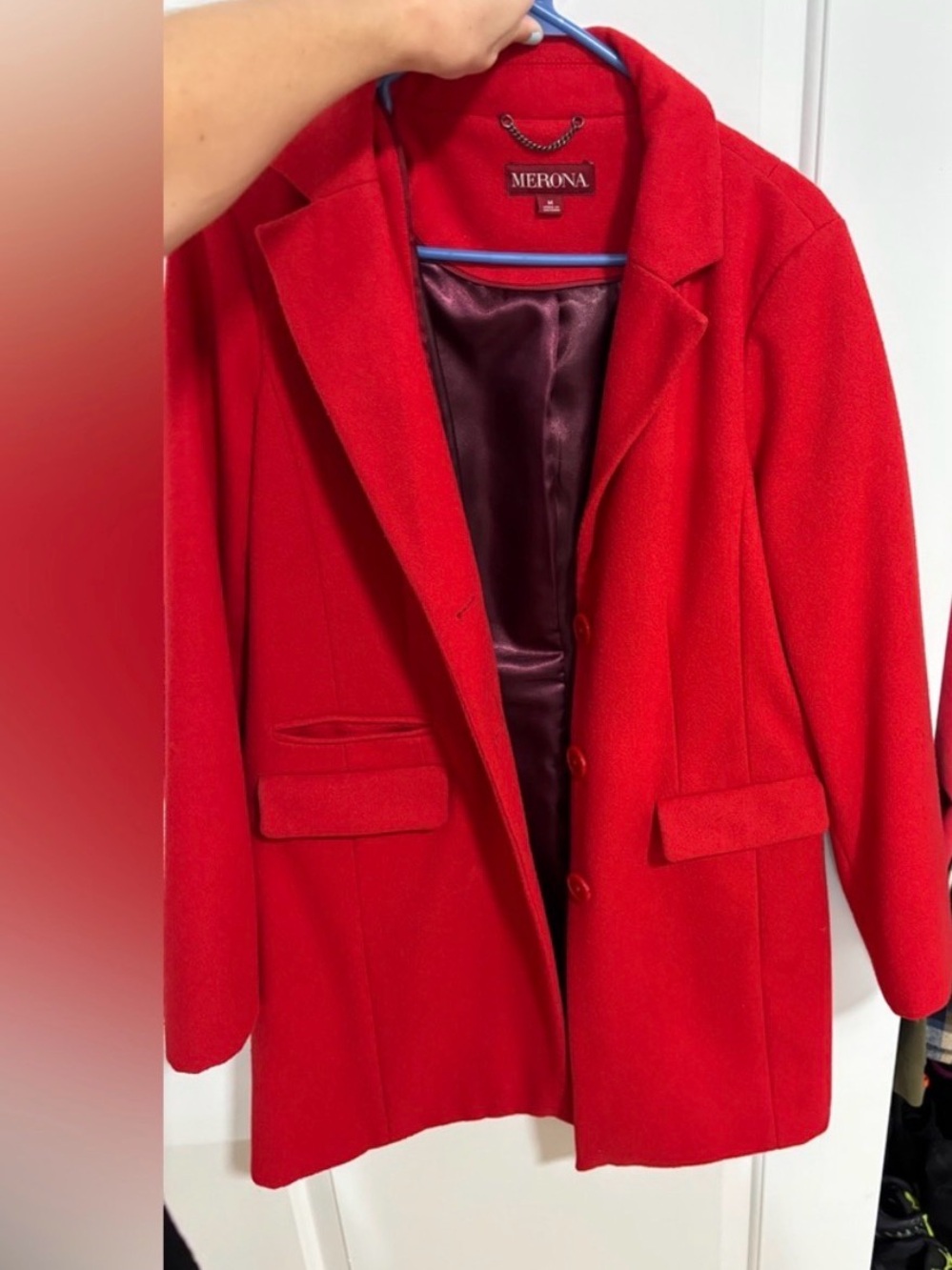 Merona Red trench pea coat